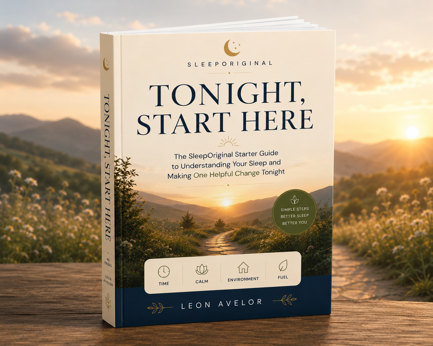 Cover of Tonight, Start Here, the free SleepOriginal starter guide